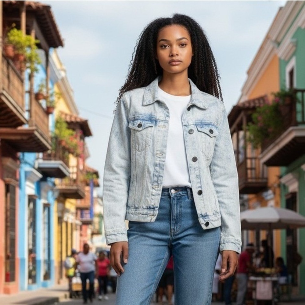 Big Star Light Blue Acid Wash Denim Jacket